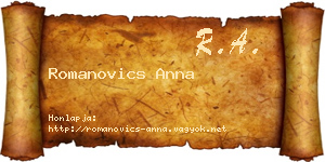 Romanovics Anna névjegykártya